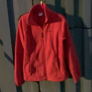 Columbia Fleece Jacket Size M Women’s Zipper Orange, Great Condition
